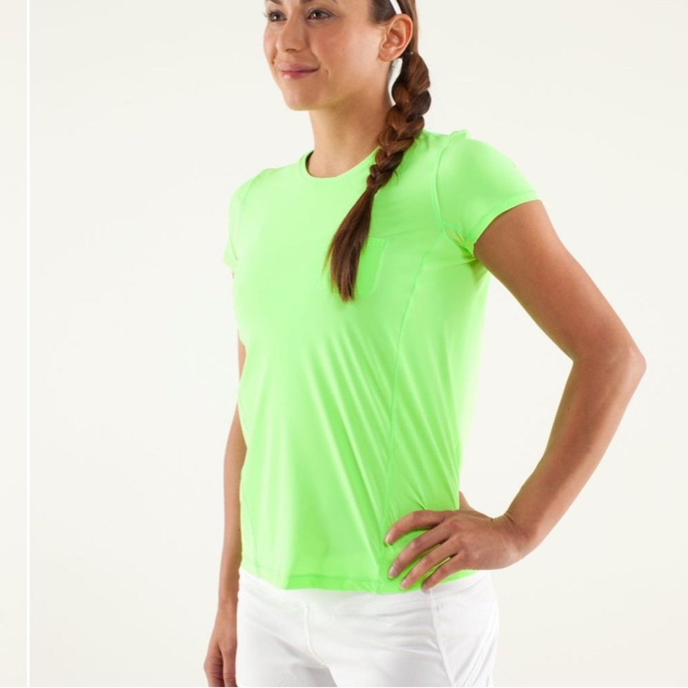 Lululemon Runbeam Short Sleeve Zippy Green
